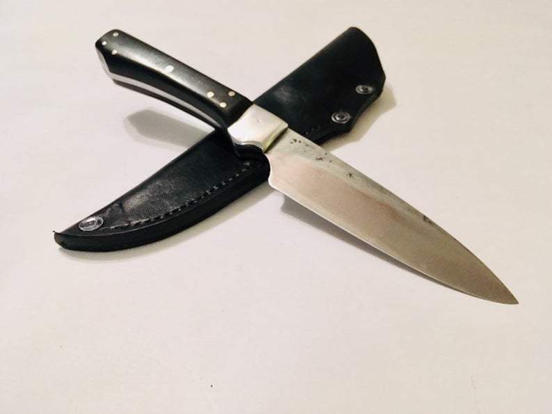 hand-forged carbon steel knife by Metals Artisan Laevi Susman