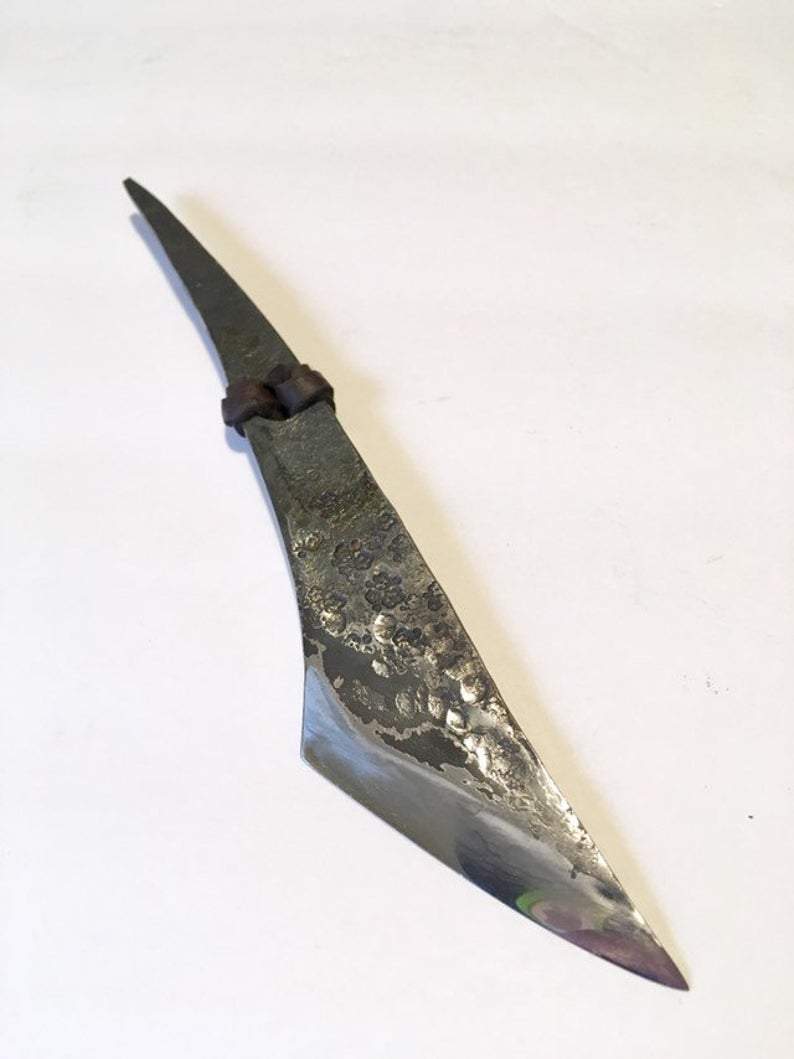 hand-forged flower stamped kiridashi by Metals Artisan
