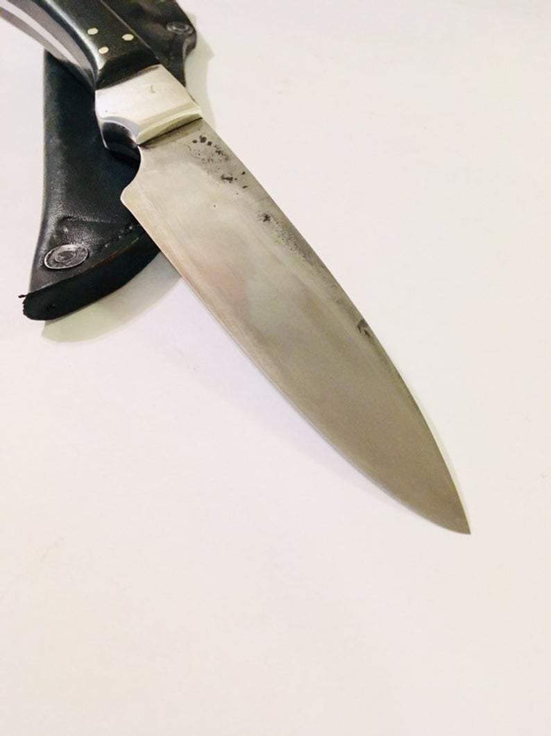 hand-forged carbon steel knife by Metals Artisan Laevi Susman