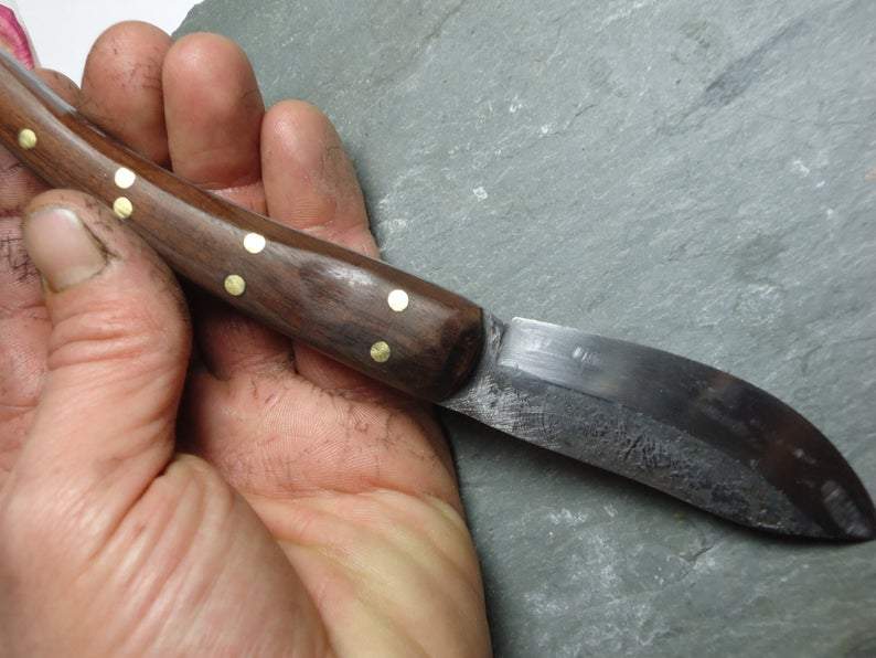 hand-forged wood handled bushcraft knife by Metals Artisan